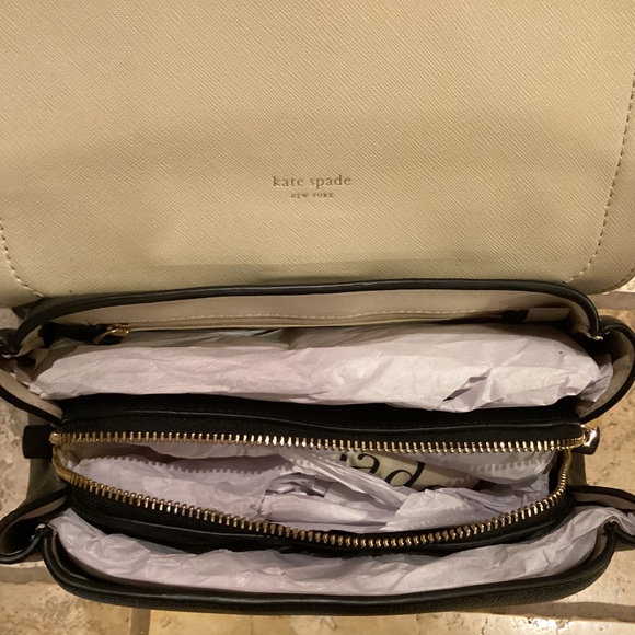 Kate Spade NY Nouveau Black Pebbled Leather Flap Bag/Purse/Backpack Medium Size - Picture 10 of 16